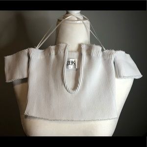 SEEK The Label white ribbed wired v-neck